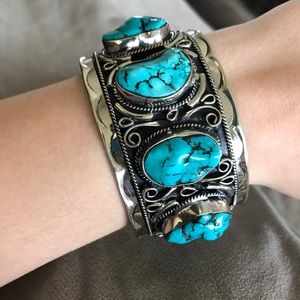 Genuine Native Turquoise Cuff Bracelet